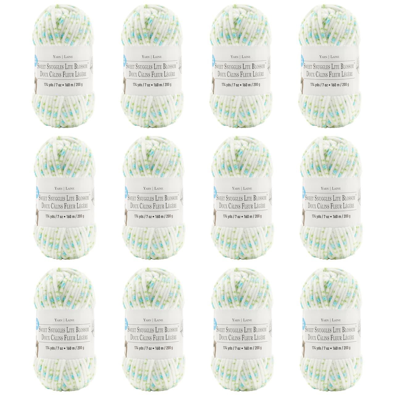 12 Pack: Sweet Snuggles Lite Blossom™ Yarn by Loops & Threads